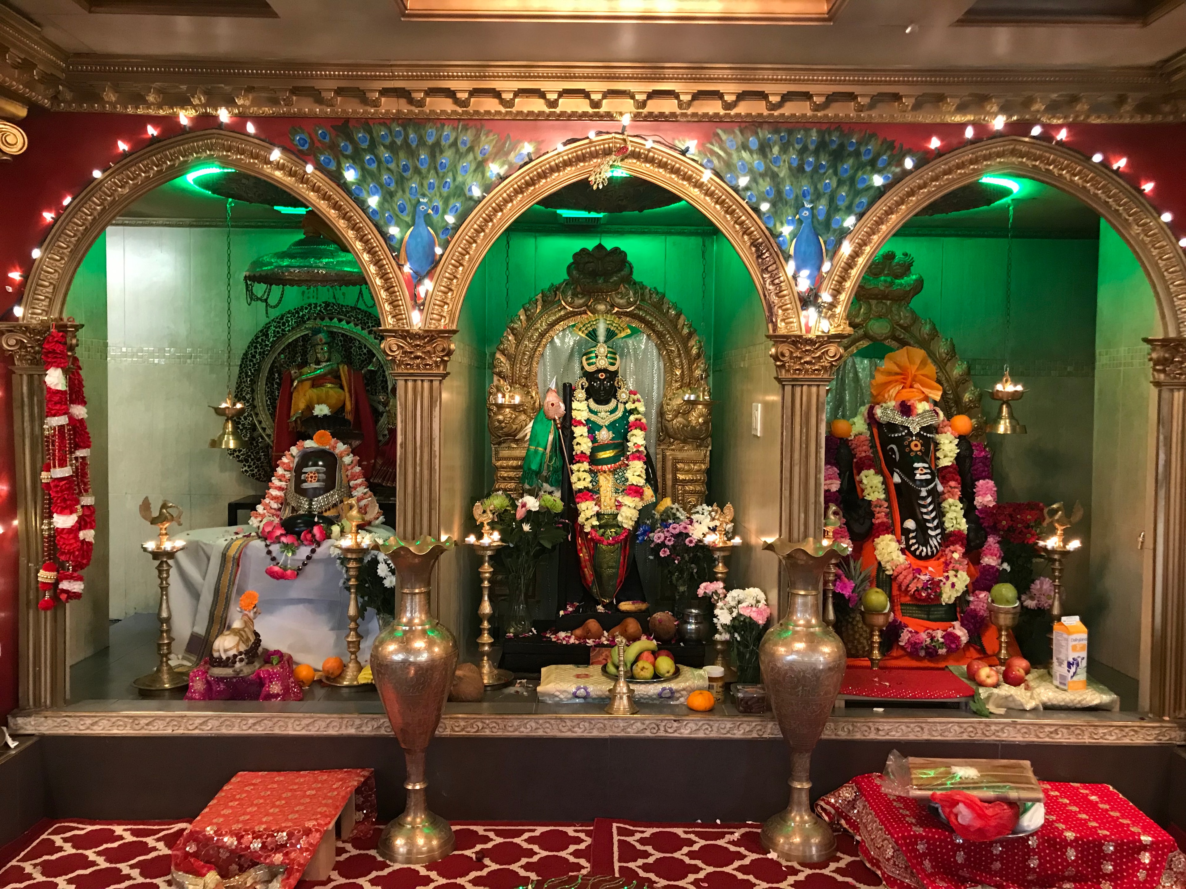 Richly decorated Hindu temple shrine